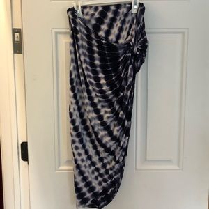 Blue tie dye wrap skirt size M